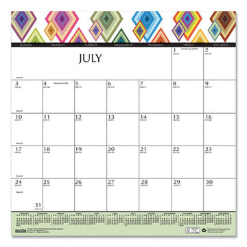 House of Doolittle™ Recycled Geometric Wall Calendar, Geometric Artwork, 12 X 12, White-multicolor Sheets, 12-month (jan To Dec): 2022 freeshipping - TVN Wholesale